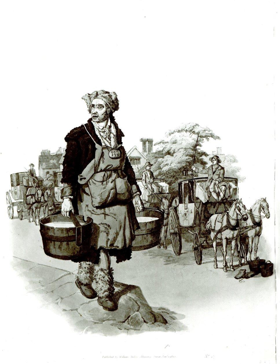 Waterman przy wozie, 1805 autorstwa English School