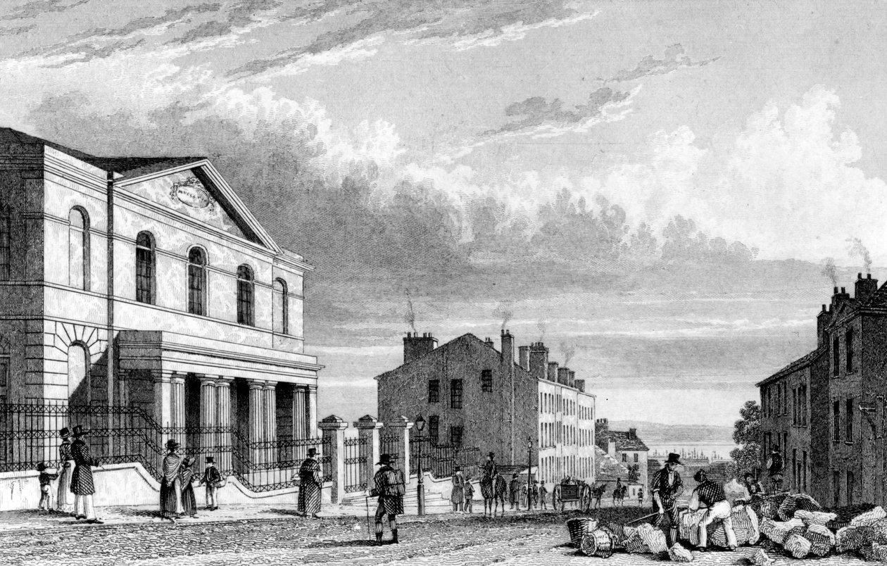 Kaplica Wesleyan, Stanhope Street, Liverpool, grawerowana przez J. Smith autorstwa English School