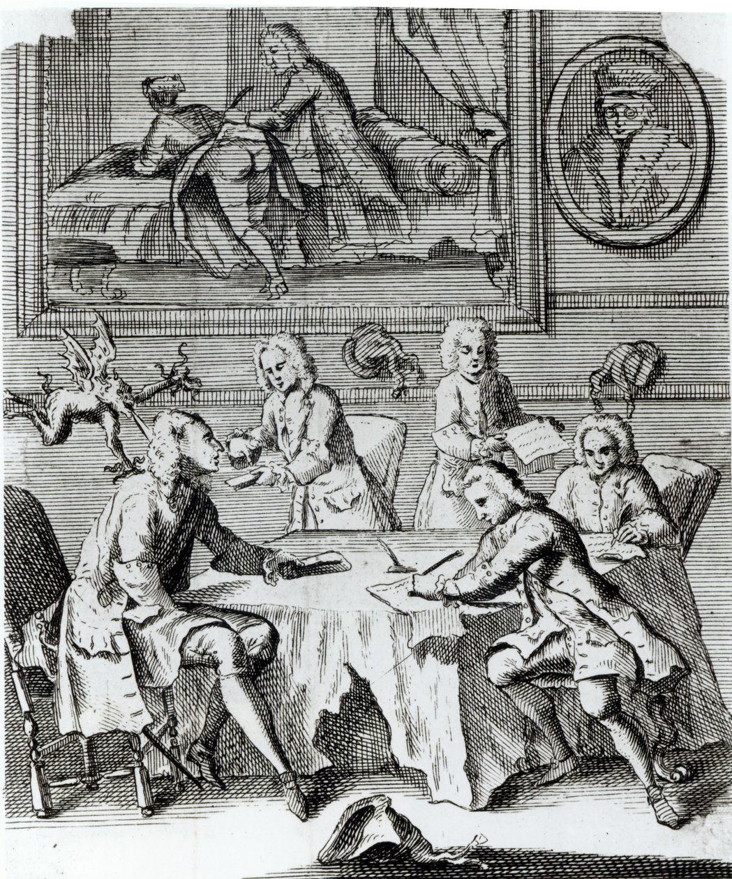 Satyra wigów na negocjacje w sprawie traktatu w Utrechcie, c.1713 autorstwa English School