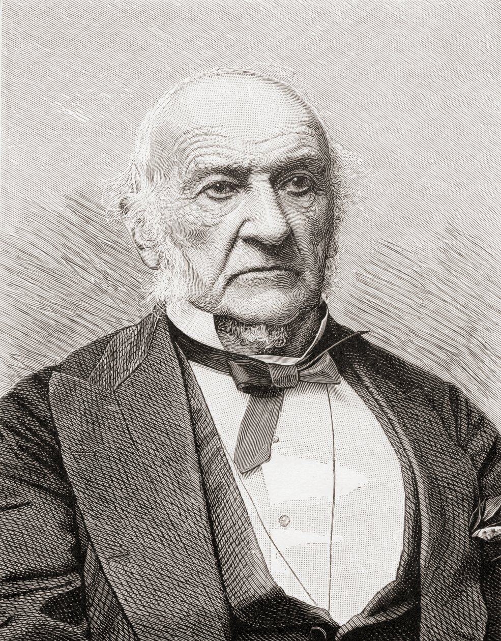 William Gladstone, z książki "Gladstone: The Man and the Statesman", autorstwa Davida Williamsona, wydanej w 1898 r. autorstwa English School