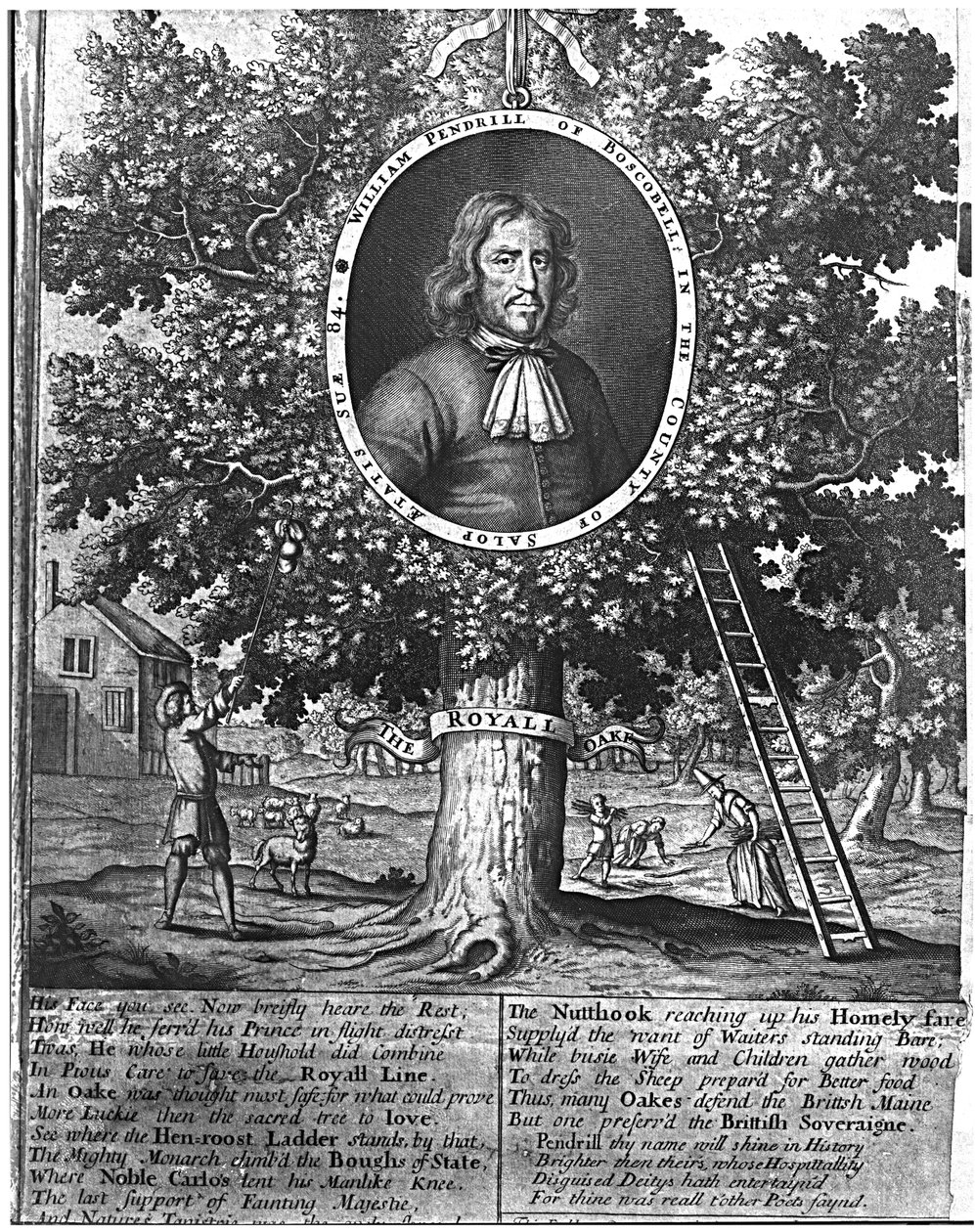William Pendrill i dąb Boscobel, ok. 1700 autorstwa English School