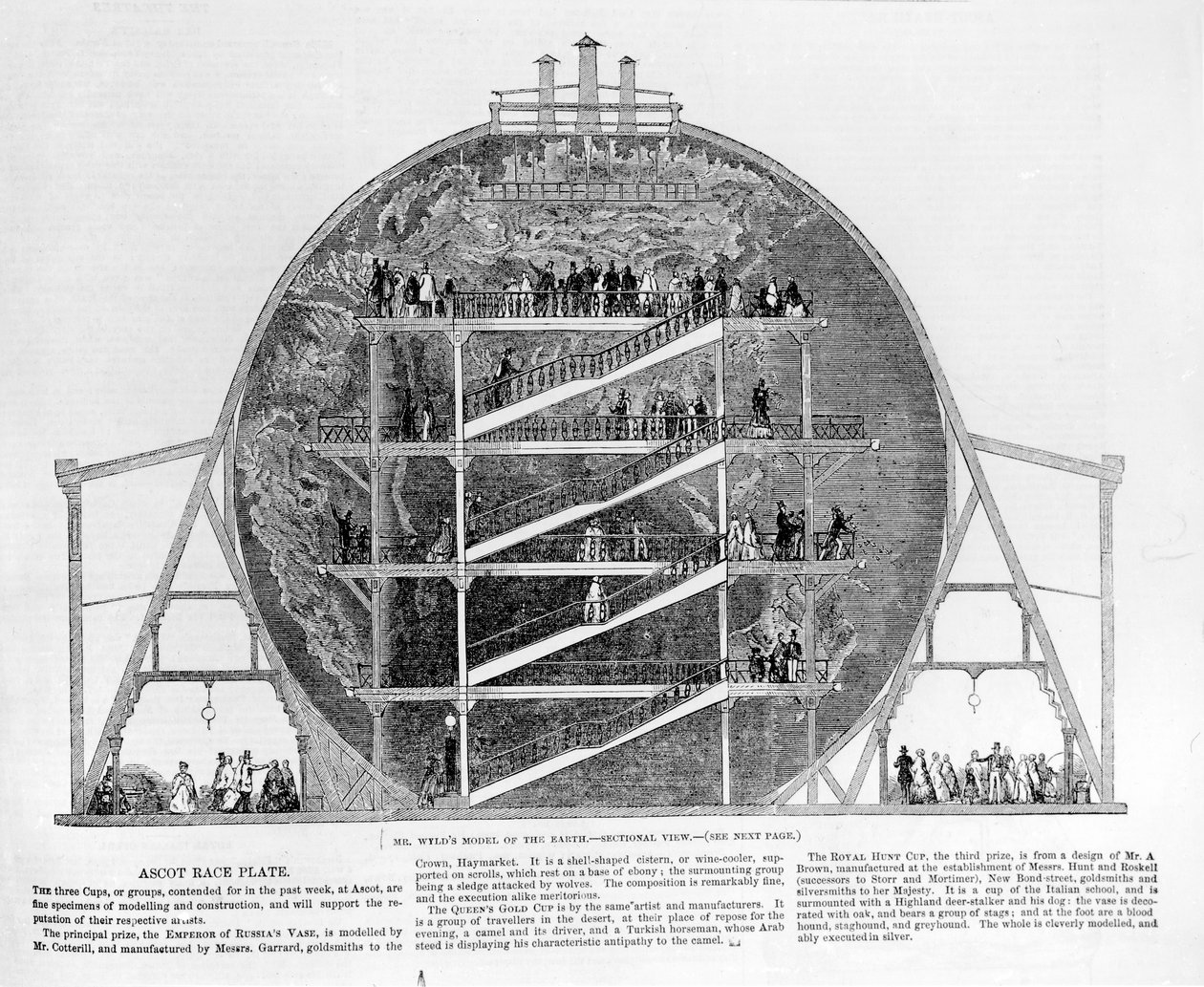 Model Ziemi Wylda, 1851 autorstwa English School