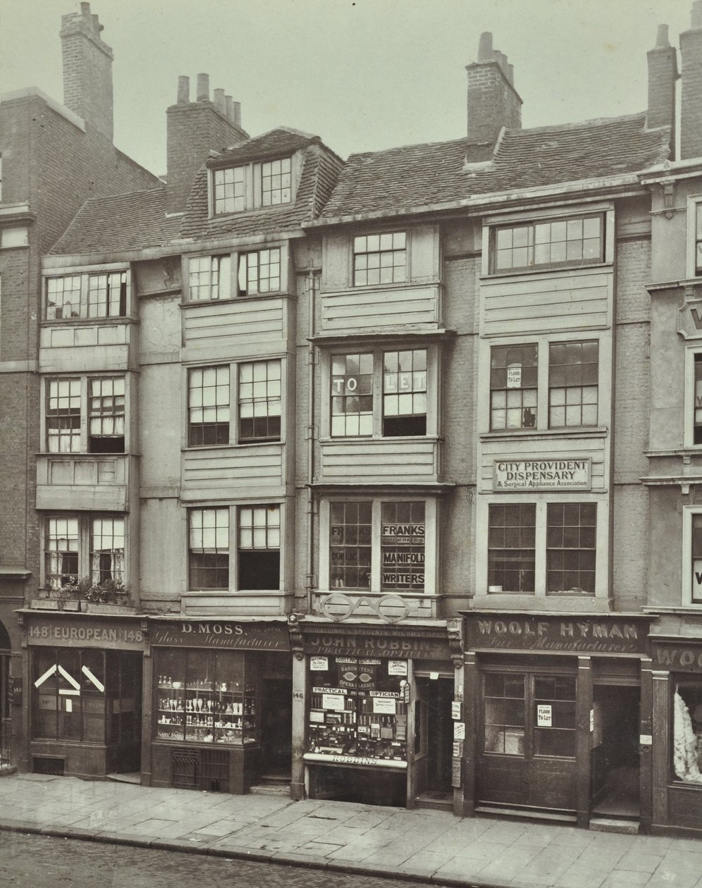 145-148 Aldersgate Street, Londyn, 1879 autorstwa English Photographer