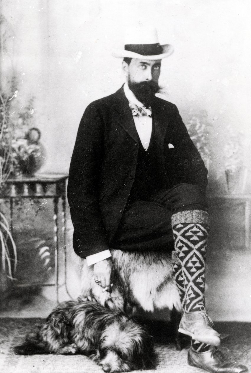 Adrian Hope z Robbiem, ok. 1880-1900 autorstwa English Photographer