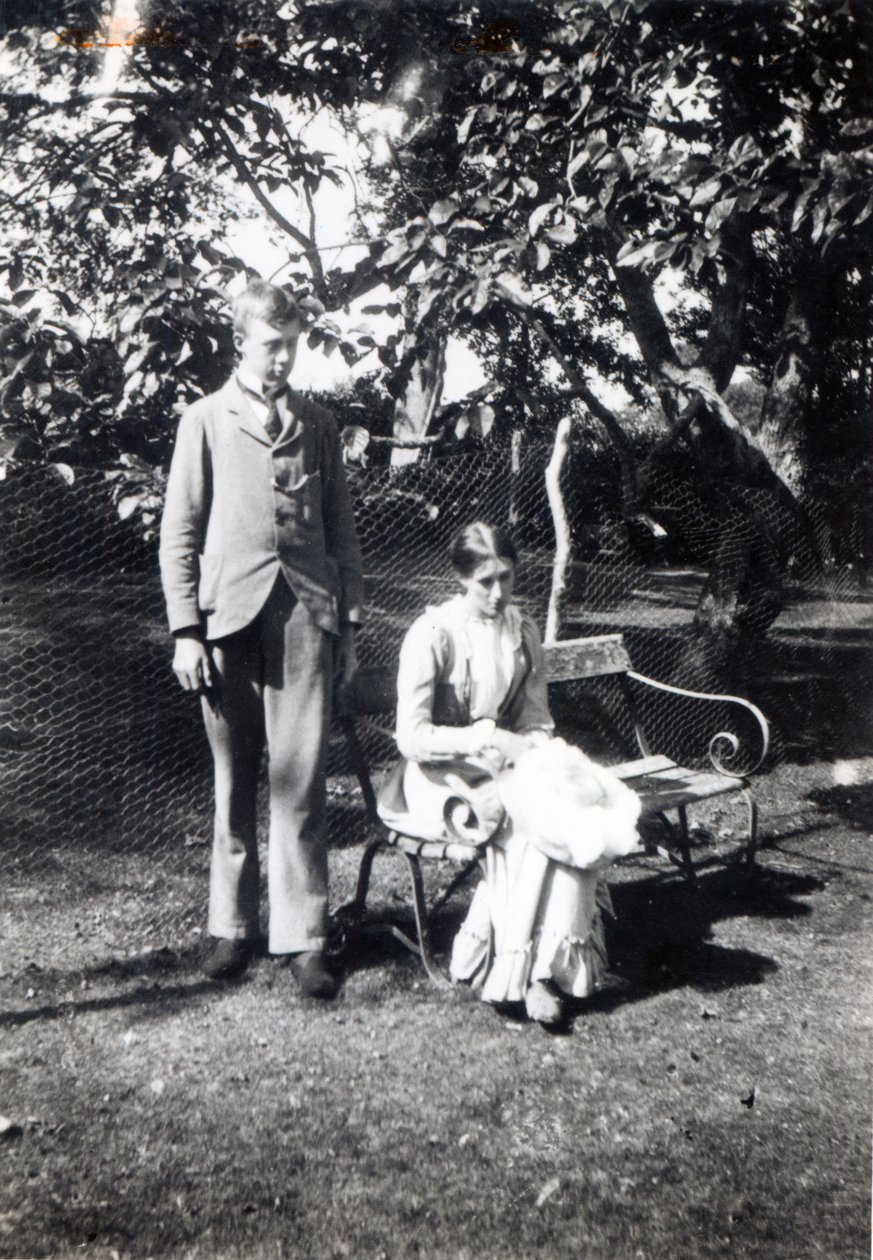 Adrian i Virginia Stephen, 1900 (bw zdjęcie) autorstwa English Photographer