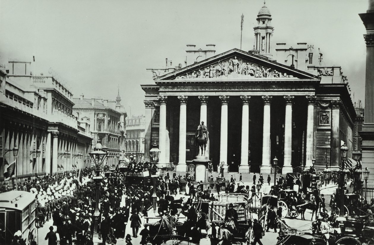 Bank Of England, Threadneedle Street, City of London, 1890 autorstwa English Photographer