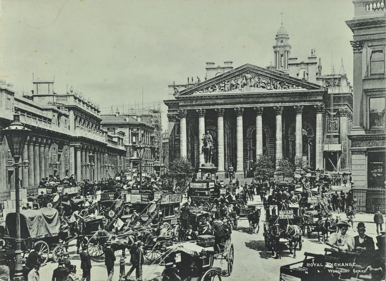 Bank of England, Threadneedle Street, City of London, 1890 autorstwa English Photographer