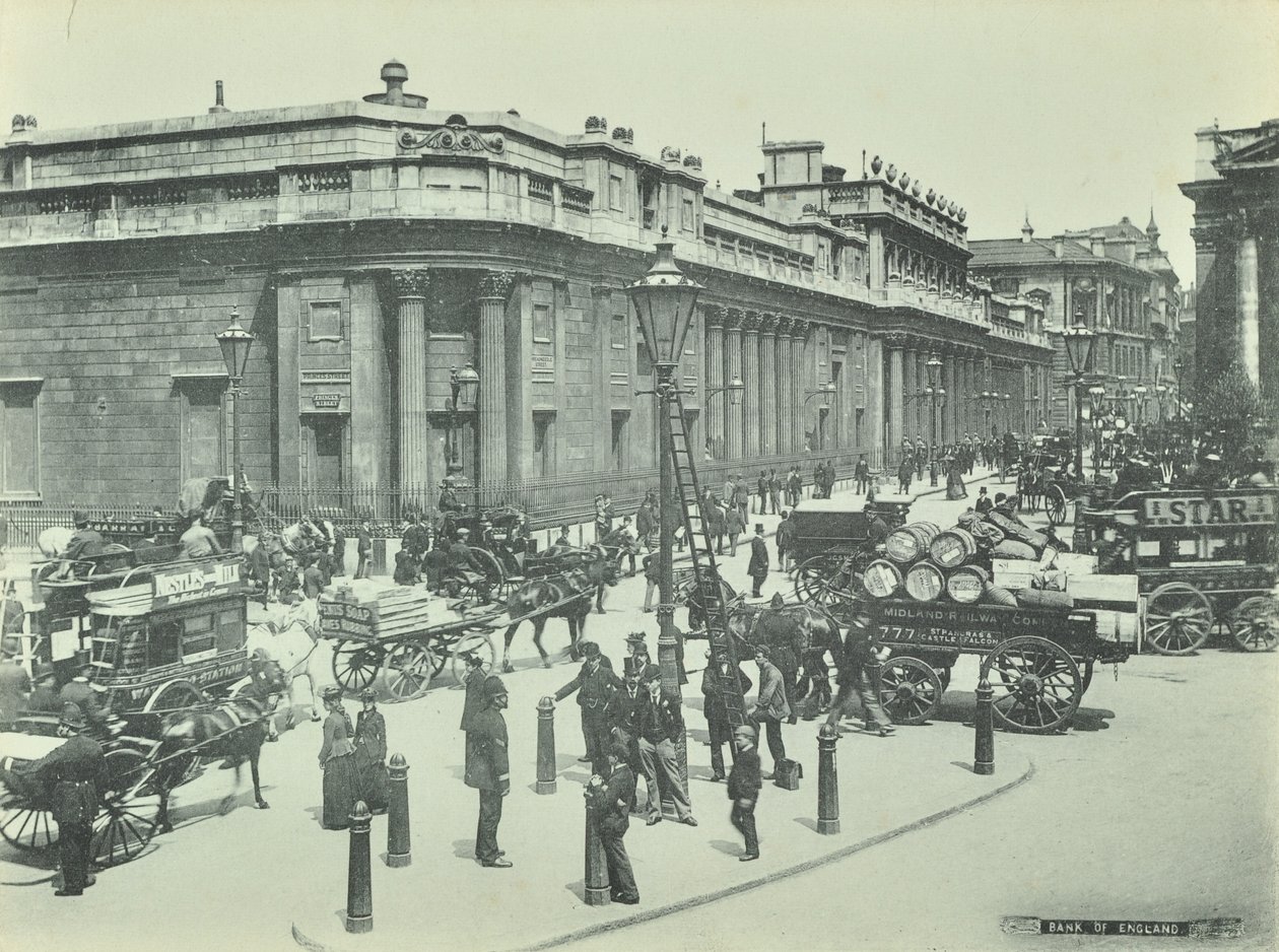 Bank of England, Threadneedle Street, City of London, 1895 autorstwa English Photographer