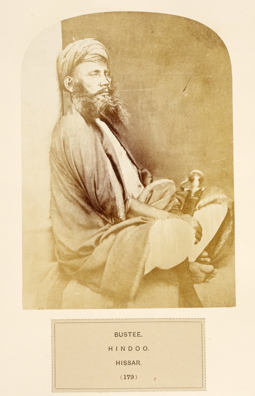 Bustee, Hindus, Hissar, z The People of India, przez J. Forbes Watson, opublikowane 1868 (odbitka albuminowa) autorstwa English Photographer