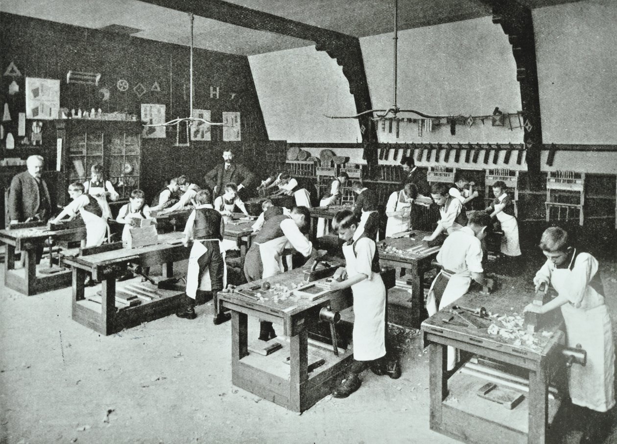 Klasa stolarska, 1896 autorstwa English Photographer