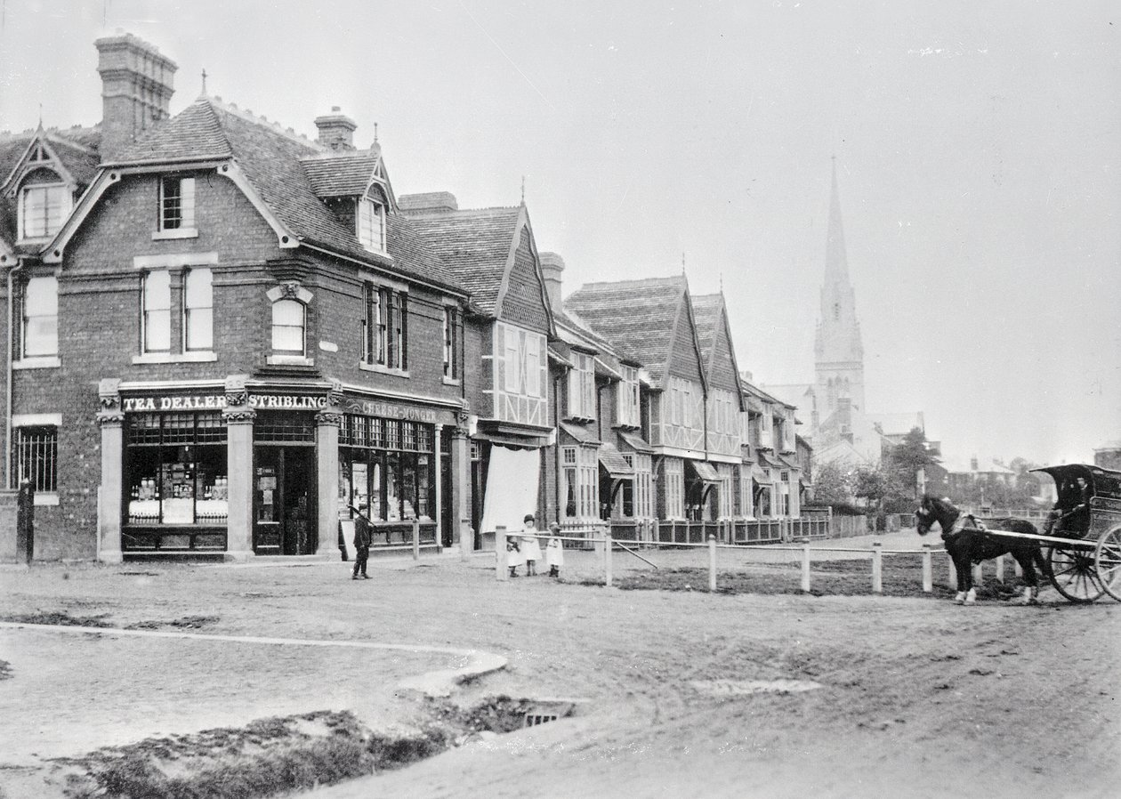 Róg Chase Side i Chase Green Avenue, c.1890 czarno-białe zdjęcie) autorstwa English Photographer