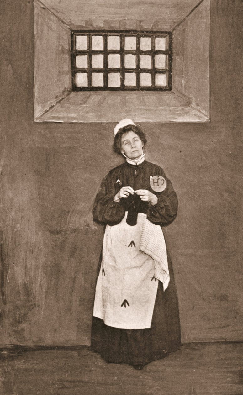 Emmeline Pankhurst w celi w więzieniu Holloway autorstwa English Photographer