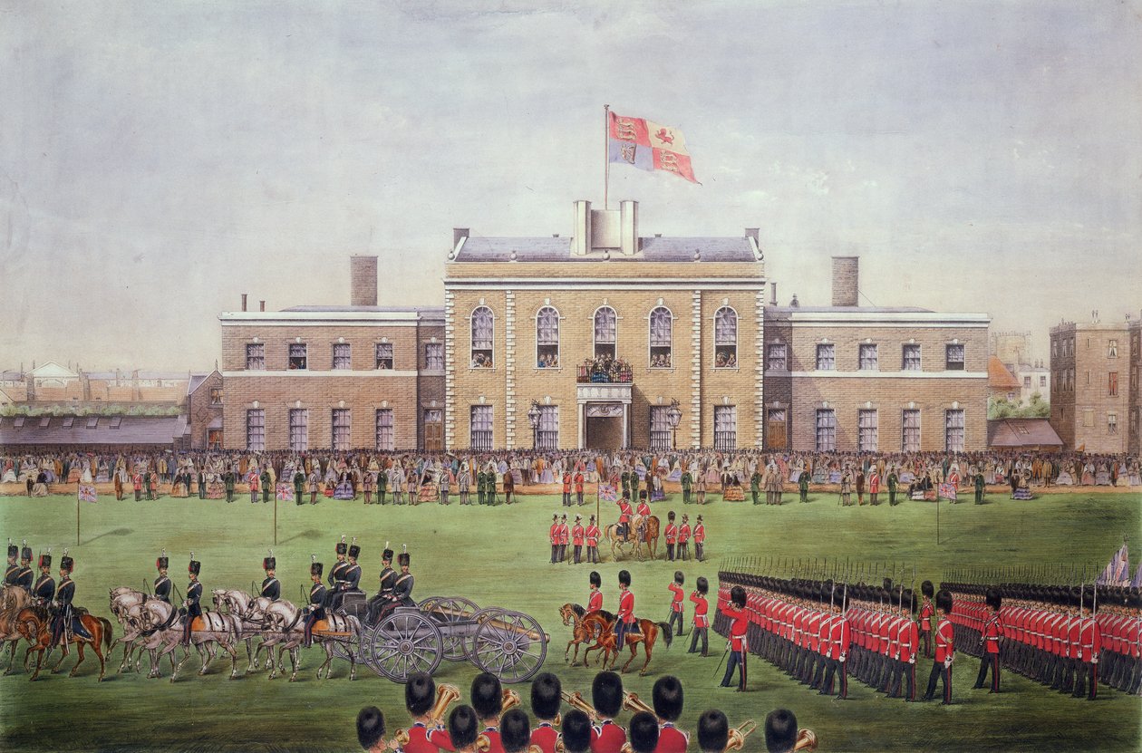 Wielka Parada Hon Artillery Company , grawerowane przez H. Billingsley po fotografii Colemana, 1865 autorstwa English Photographer