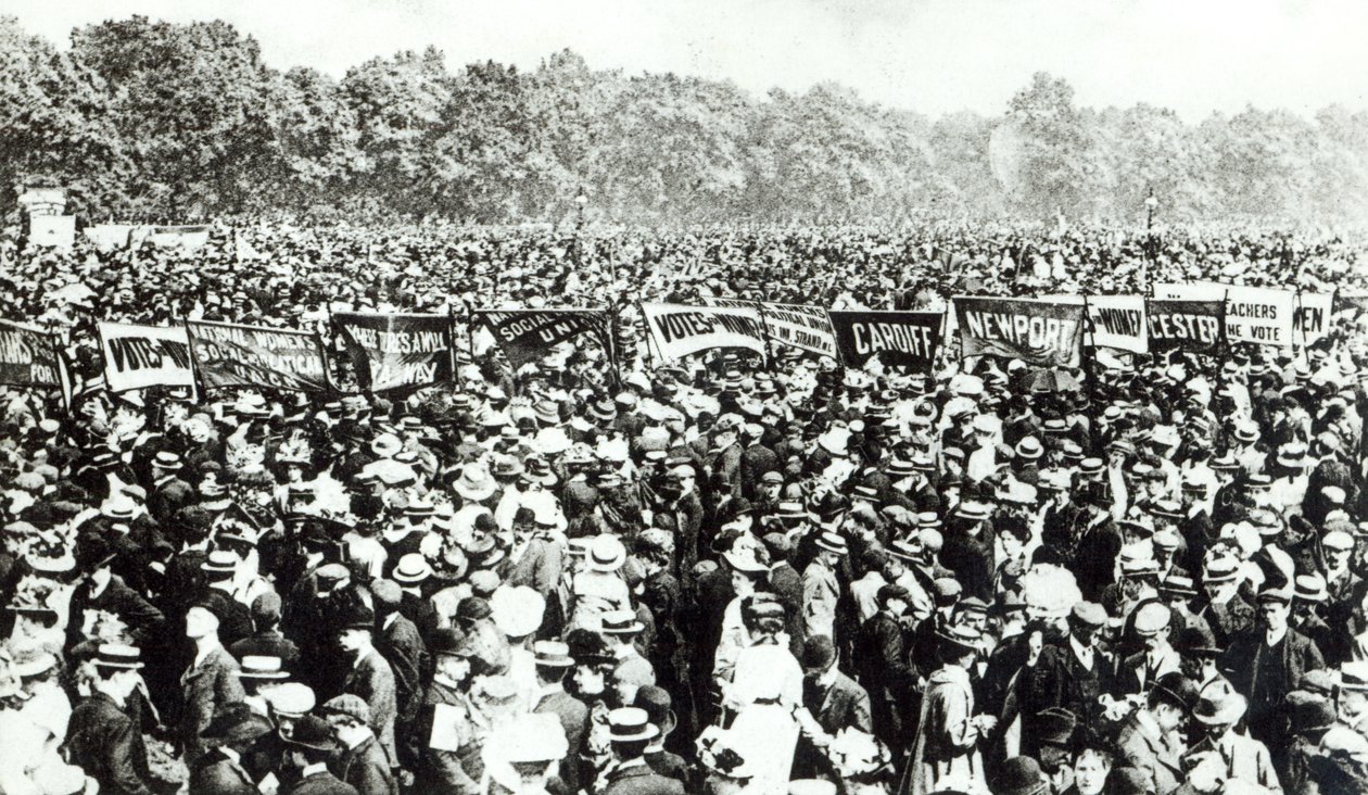 Pokaz Wielkich Głosów na Kobiety w Hyde Parku, 21 czerwca 1908 autorstwa English Photographer