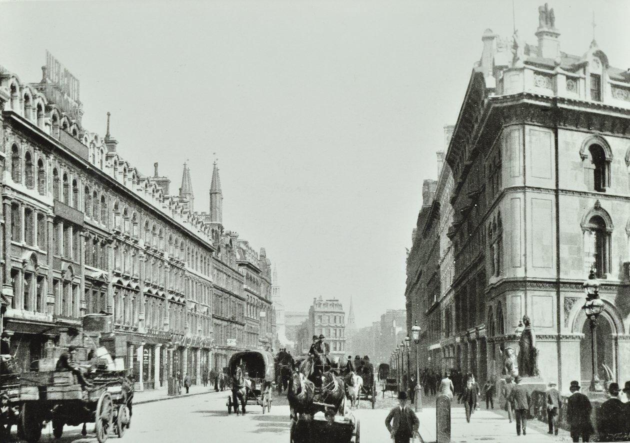 Holborn Viaduct, patrząc na wschód, City of London, 1875 autorstwa English Photographer