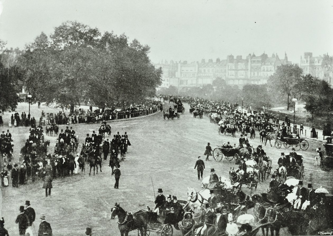 Hyde Park Corner, Westminster LB: Hyde Park Corner z widokiem na Park Lane, 1896 autorstwa English Photographer