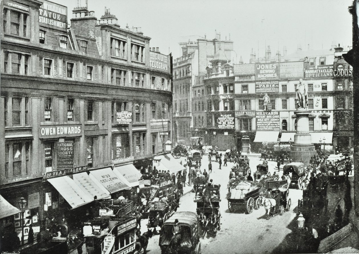 King William Street, patrząc na północ, City of London, 1895 autorstwa English Photographer