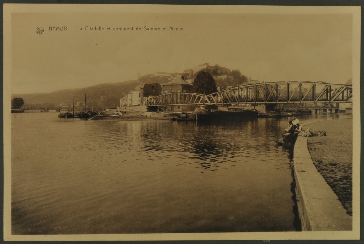 Cytadela i zbieg Sambre i Mozy, Namur, ok. 1914 autorstwa English Photographer