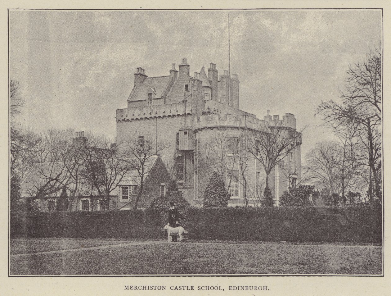 Szkoła zamkowa Merchiston, Edynburg (grawerunek) autorstwa English Photographer