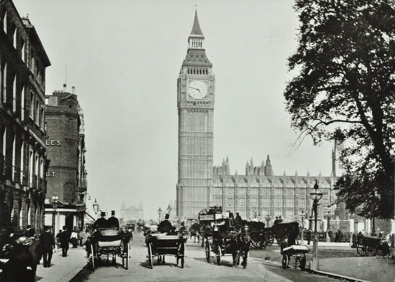 Parliament Square, Westminster LB: Parliament Square z widokiem na Bridge Street, 1895 autorstwa English Photographer