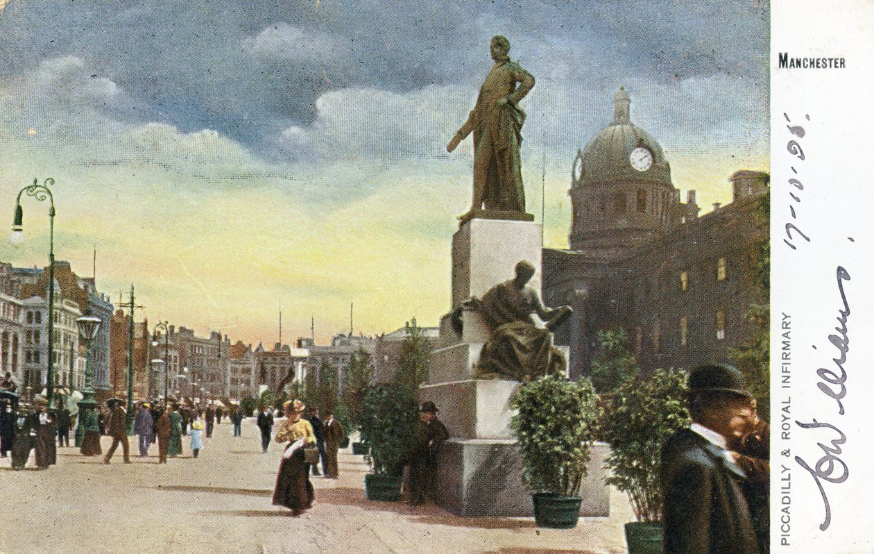 Piccadilly i Royal Infirmary w Manchesterze autorstwa English Photographer