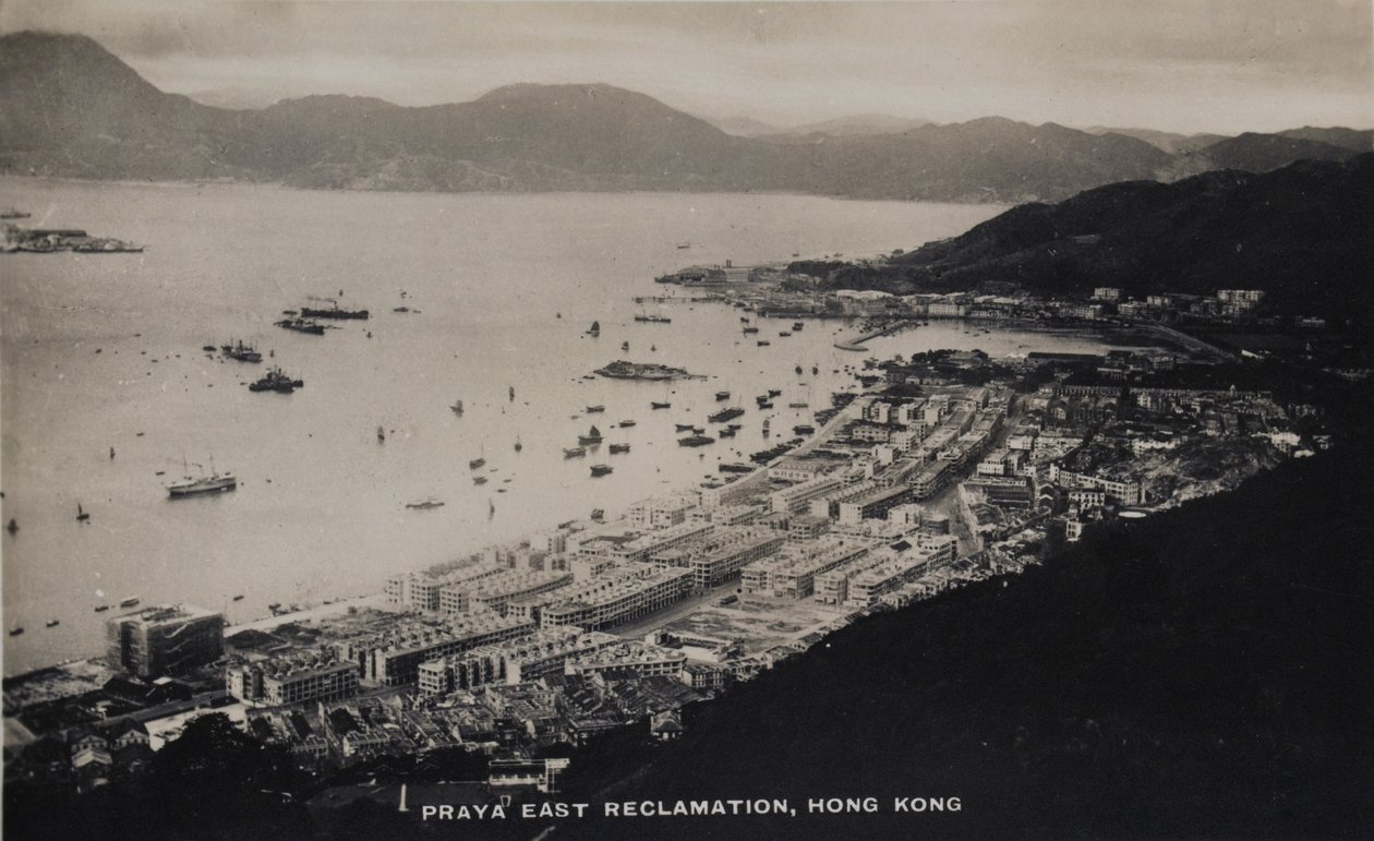 Praya East Reclamation, Hongkong, z albumu fotografii odnoszących się do służby Pte H. Chick, 1940 autorstwa English Photographer