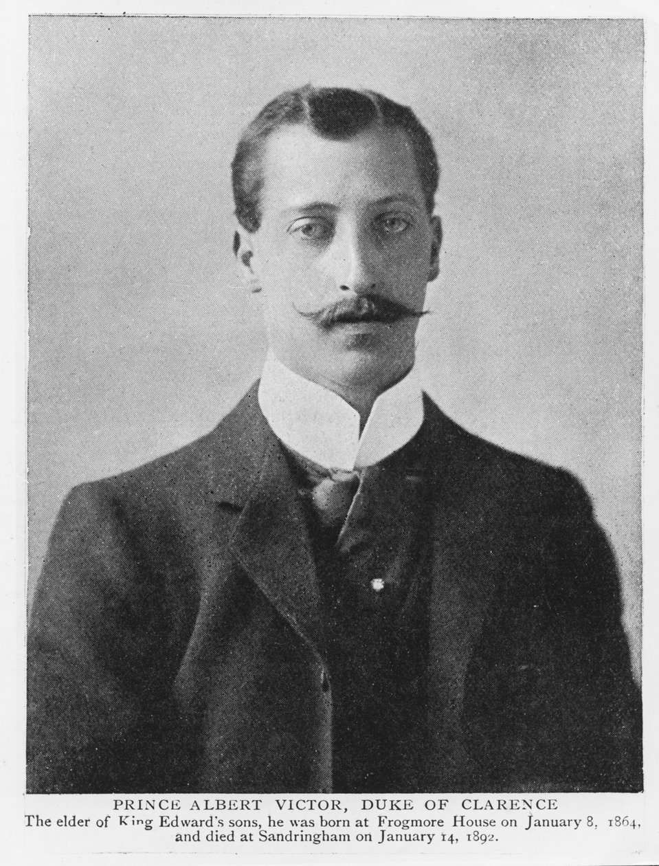 Książę Albert Victor, książę Clarence i Avondale (1864-92) (zdjęcie czarno-białe) autorstwa English Photographer