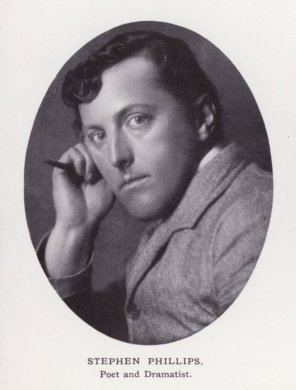 Prominent Men of London: Stephen Phillips (czarno-białe zdjęcie) autorstwa English Photographer