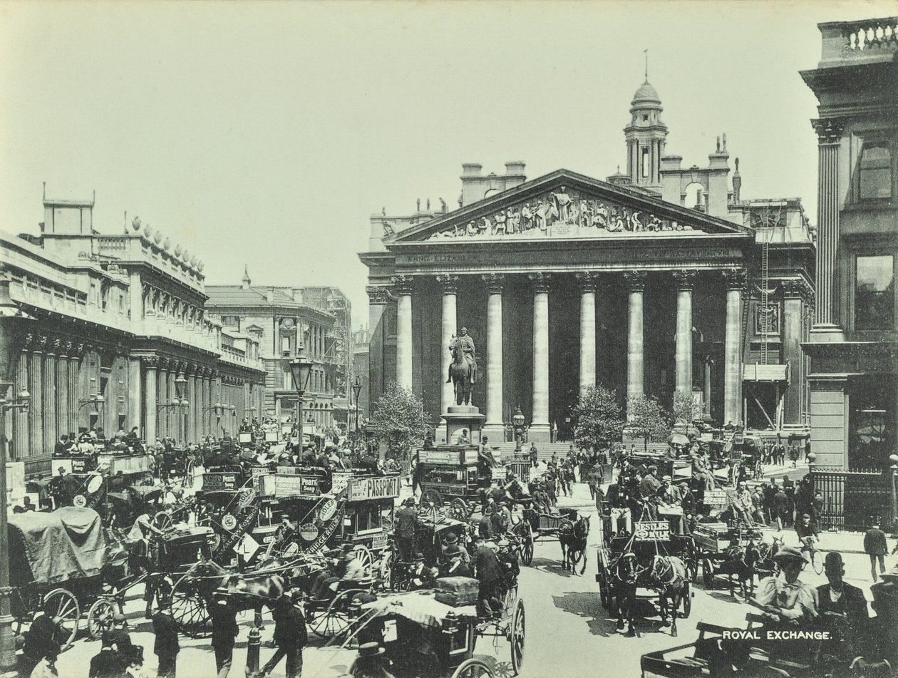 Royal Exchange, Threadneedle Street, City of London, 1890 autorstwa English Photographer