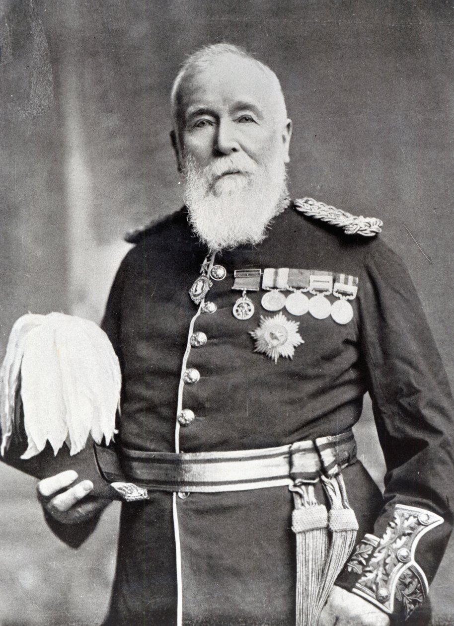 Sir Harry Burnett Lumsden (czarno-białe zdjęcie) autorstwa English Photographer