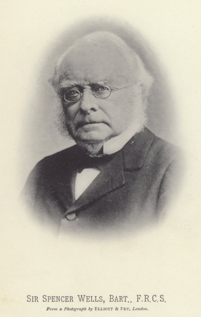 Sir Spencer Wells, baronet, FRCS (zdjęcie czarno-białe) autorstwa English Photographer