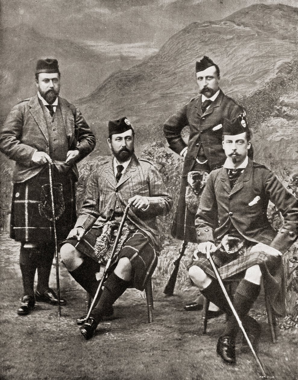 Czterej książęta, 1881 (fot. bw) autorstwa English Photographer