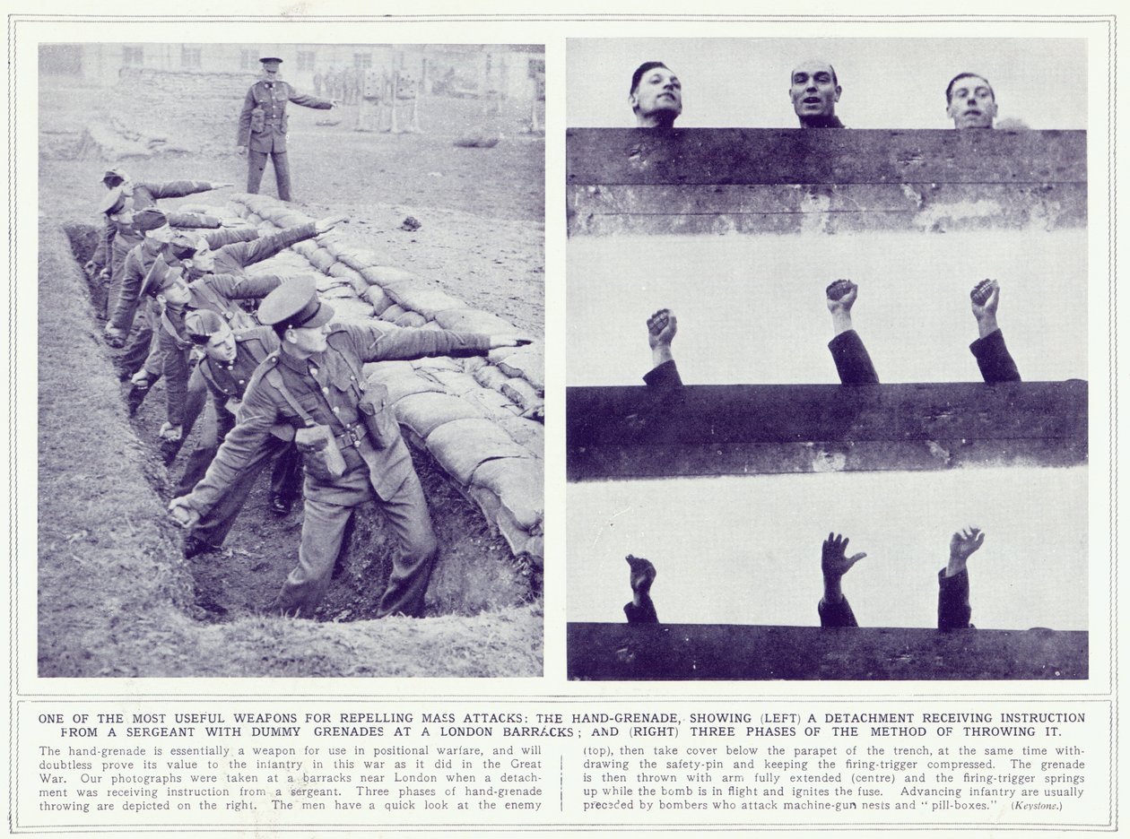 Granat ręczny z The Illustrated War News, opublikowany 22 listopada 1939 r. autorstwa English Photographer