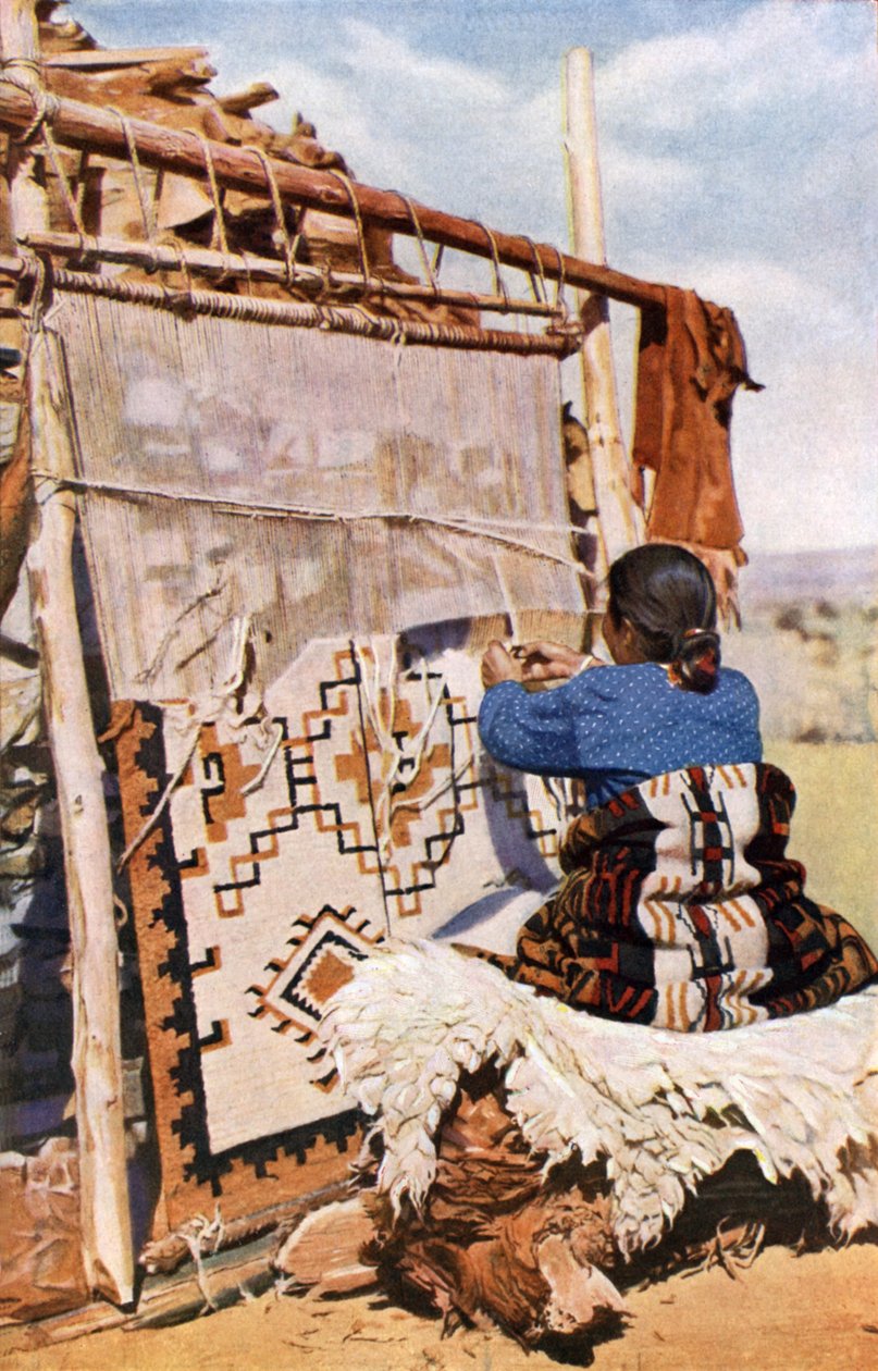 Tkanie koców Navaho (zdjęcie kolorowe) autorstwa English Photographer
