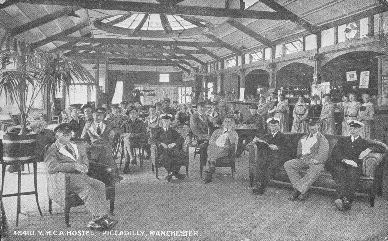 Hostel YMCA, Piccadilly, Manchester, ok. 1910 r. autorstwa English Photographer