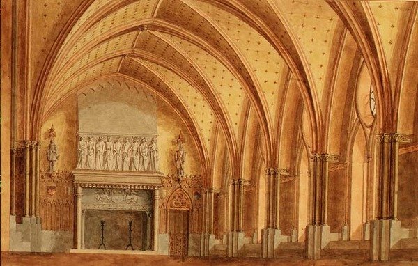 Sala Baronów, ok. 1840 (akwarela) autorstwa English School