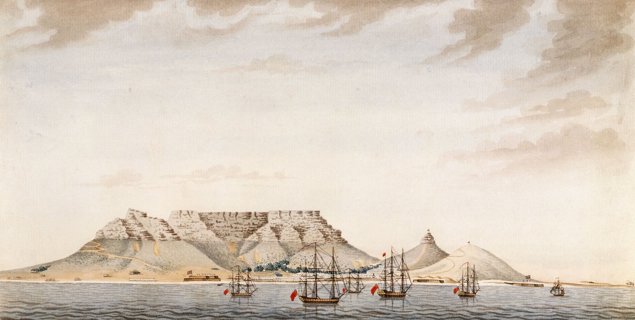Brytyjska flota w Table Bay, ok. 1780 autorstwa English School