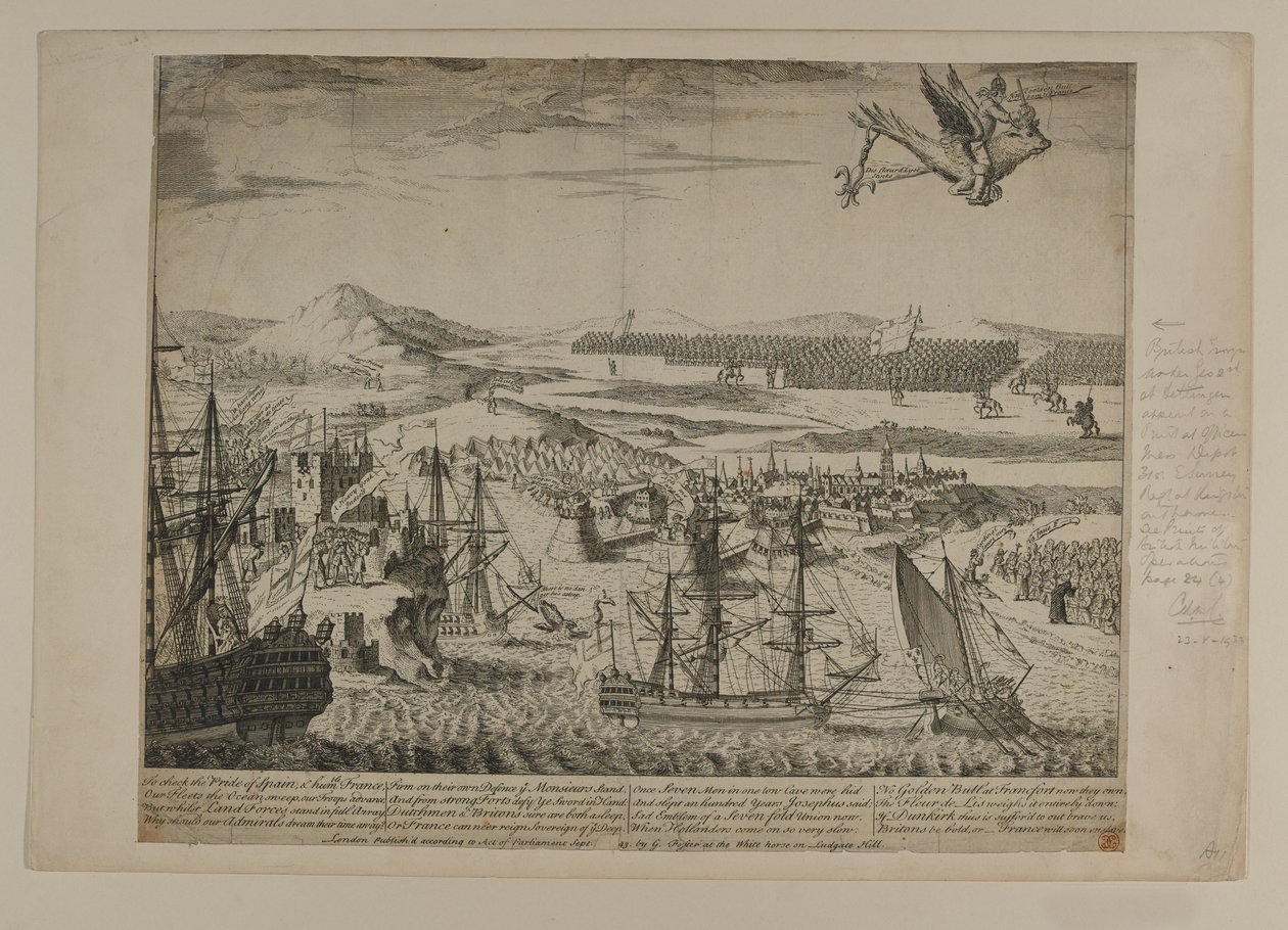 Karykatura wojny o sukcesję austriacką, wyd. G. Foster, Londyn, 1743 autorstwa English School