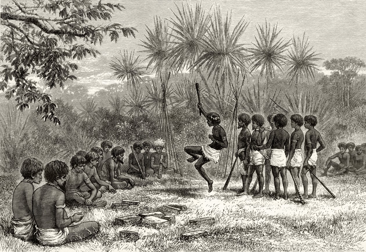 A Corroboree, ok. 1880, z „Australian Pictures” Howarda Willoughby