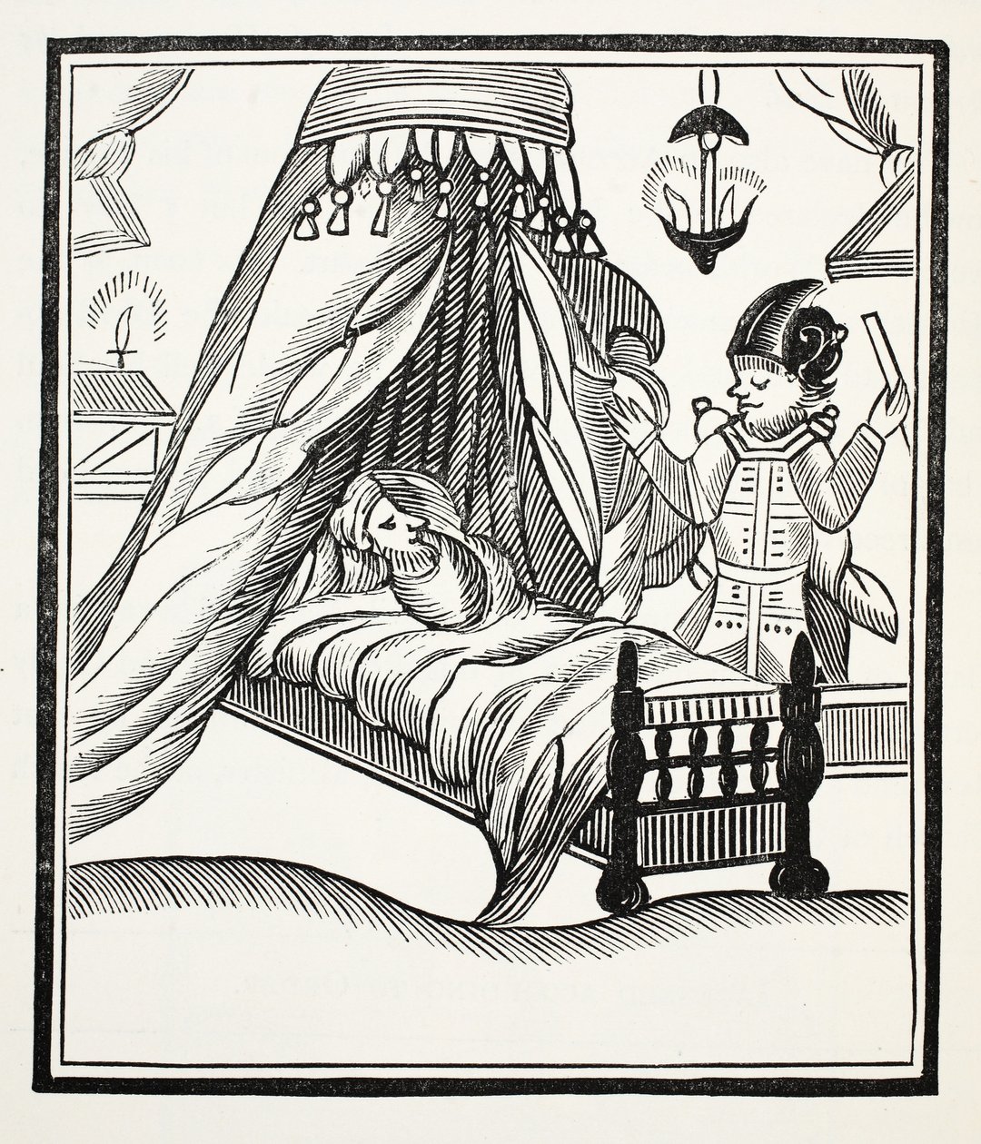 Pełna, prawdziwa i szczegółowa relacja, ilustracja z książki rozdziałów XVIII wieku autorstwa Johna Ashtona, wyd. 1882 autorstwa English School