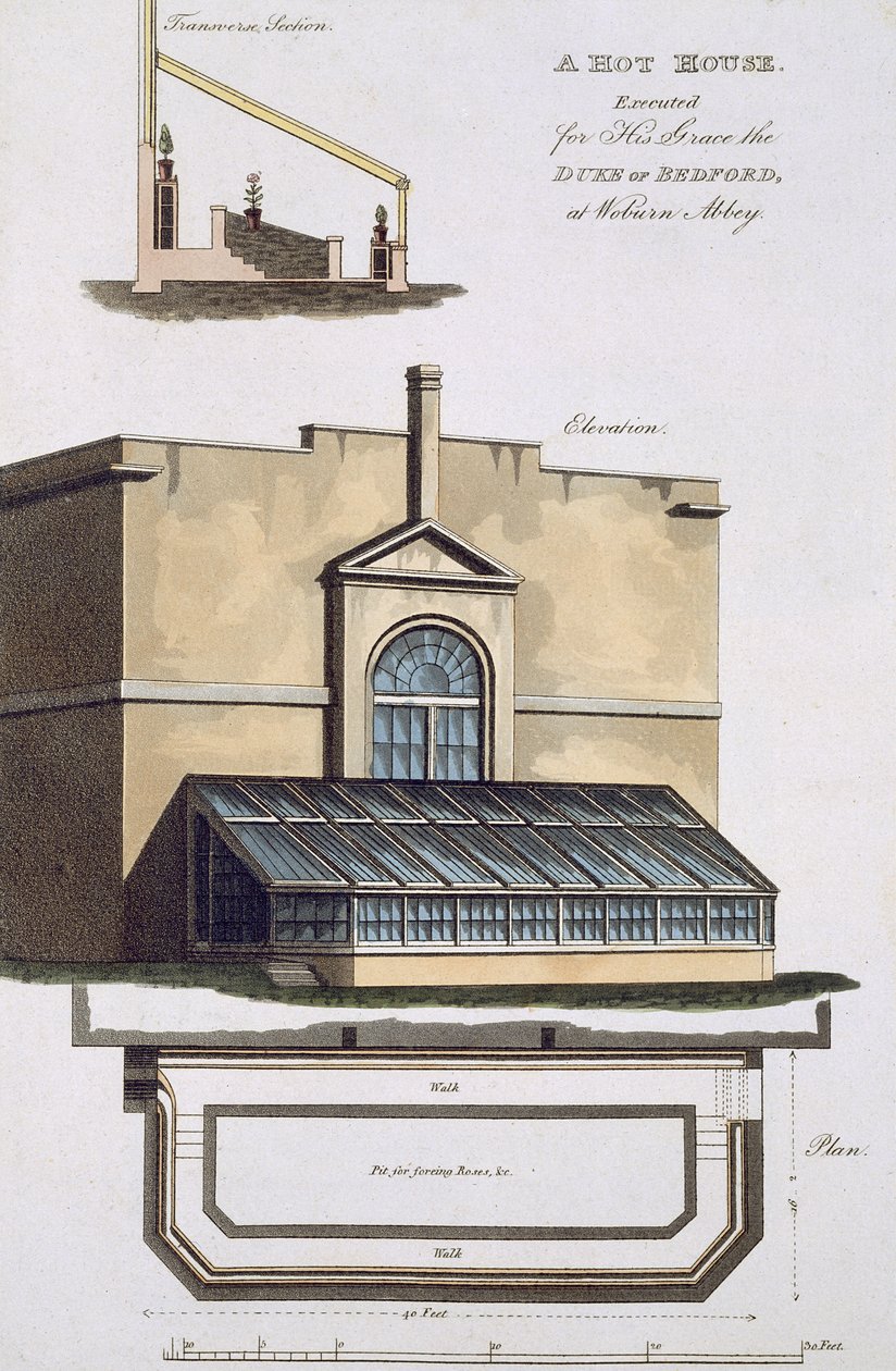 Gorący dom stracony dla jego łaski księcia Bedford w opactwie Woburn, 1806 autorstwa English School