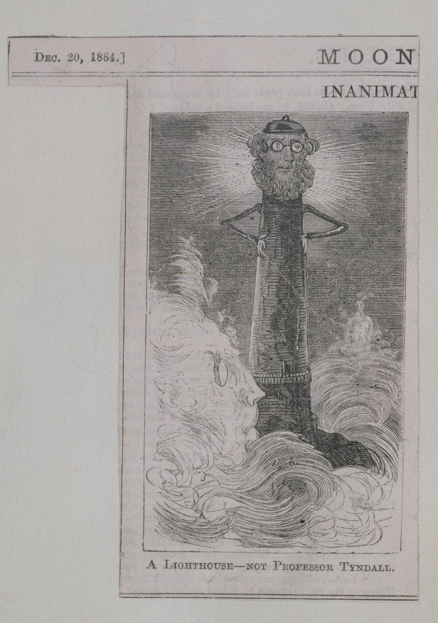 Latarnia morska - nie profesor Tyndall, z Moonshine, opublikowana 20 grudnia 1884 (drewno) autorstwa English School