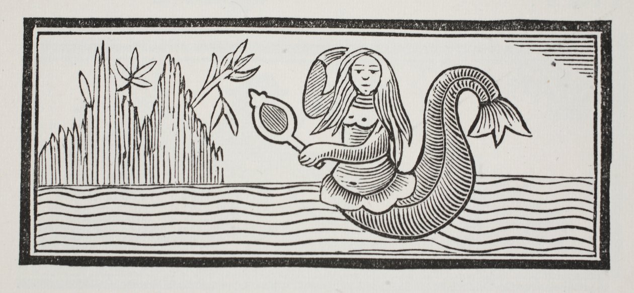 Syrenka, która zwiastuje zniszczenie marynarzom, ilustracja z książki Chap z XVIII wieku autorstwa Johna Ashtona, wyd. 1882 autorstwa English School