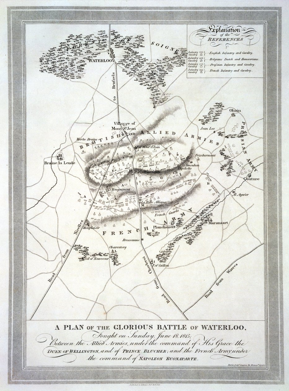 Plan chwalebnej bitwy pod Waterloo autorstwa English School
