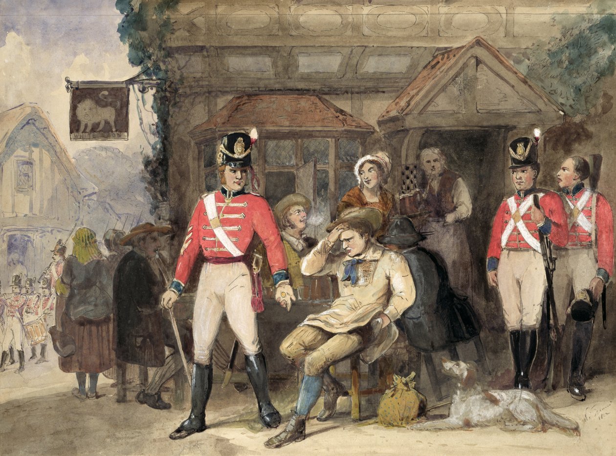Szyling dla króla, 1812 (wc na papierze) autorstwa English School