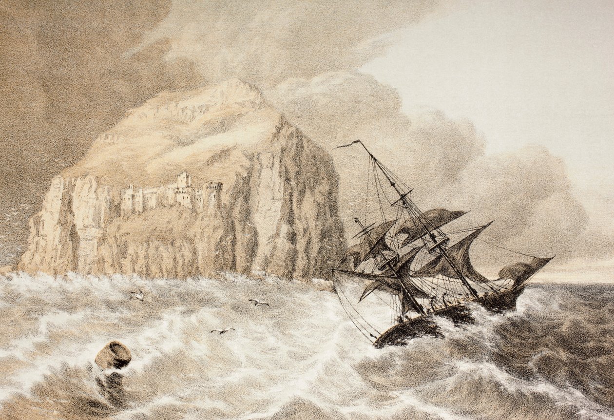A Shipwreck against the Bass Rock, Firth of Forth, z „The Scots Worthies Według Howie