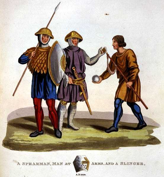 Spearman, człowiek broni i proca autorstwa English School