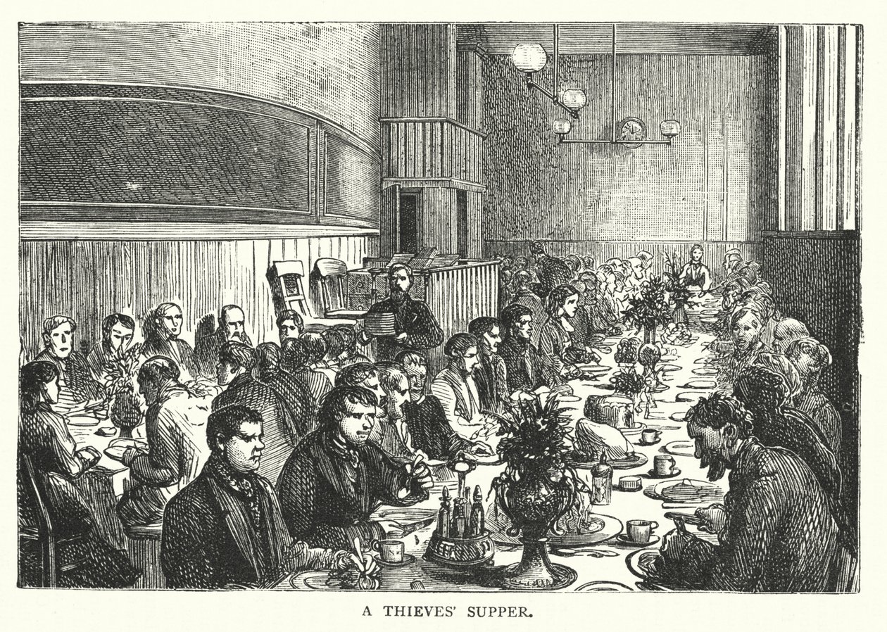 Wieczerza złodziei (grawerunek) autorstwa English School
