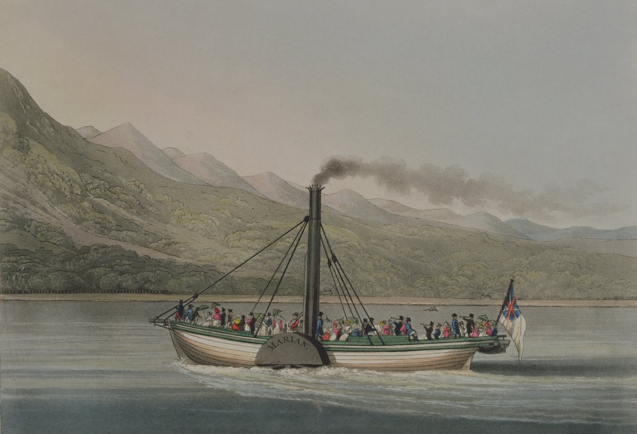 Podróż w górę Loch Lomond, rytowany przez G. Hunta, ok. 1830 (kolor grawerowany) autorstwa English School