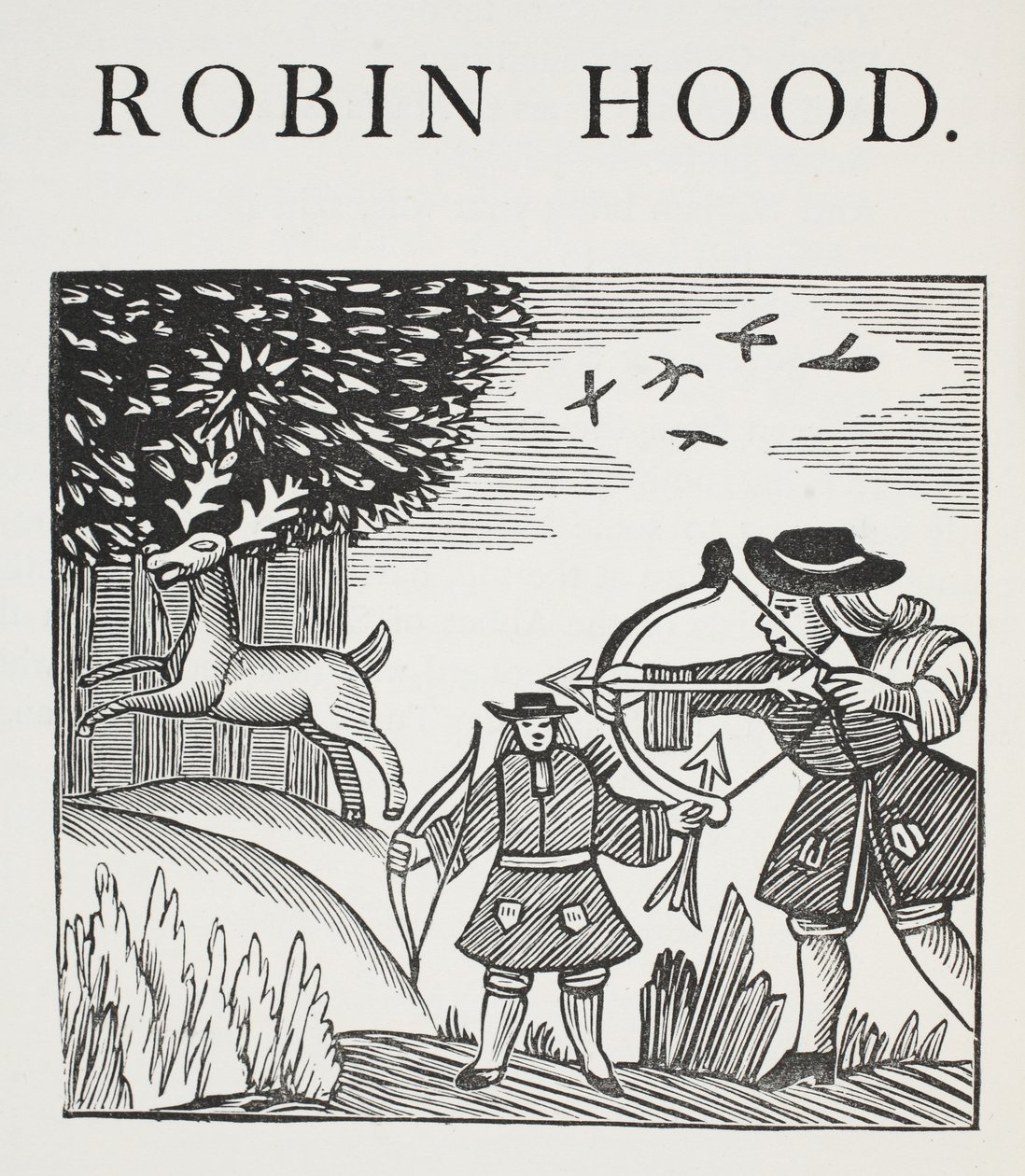 Prawdziwa opowieść o Robin Hoodzie, ilustracja z książki Chap-books of the Eighteenth Century Johna Ashtona, wyd. 1882 autorstwa English School